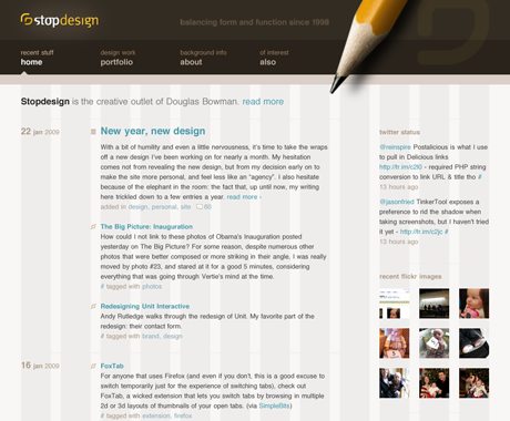 Stopdesign homepage showing the 12-column grid